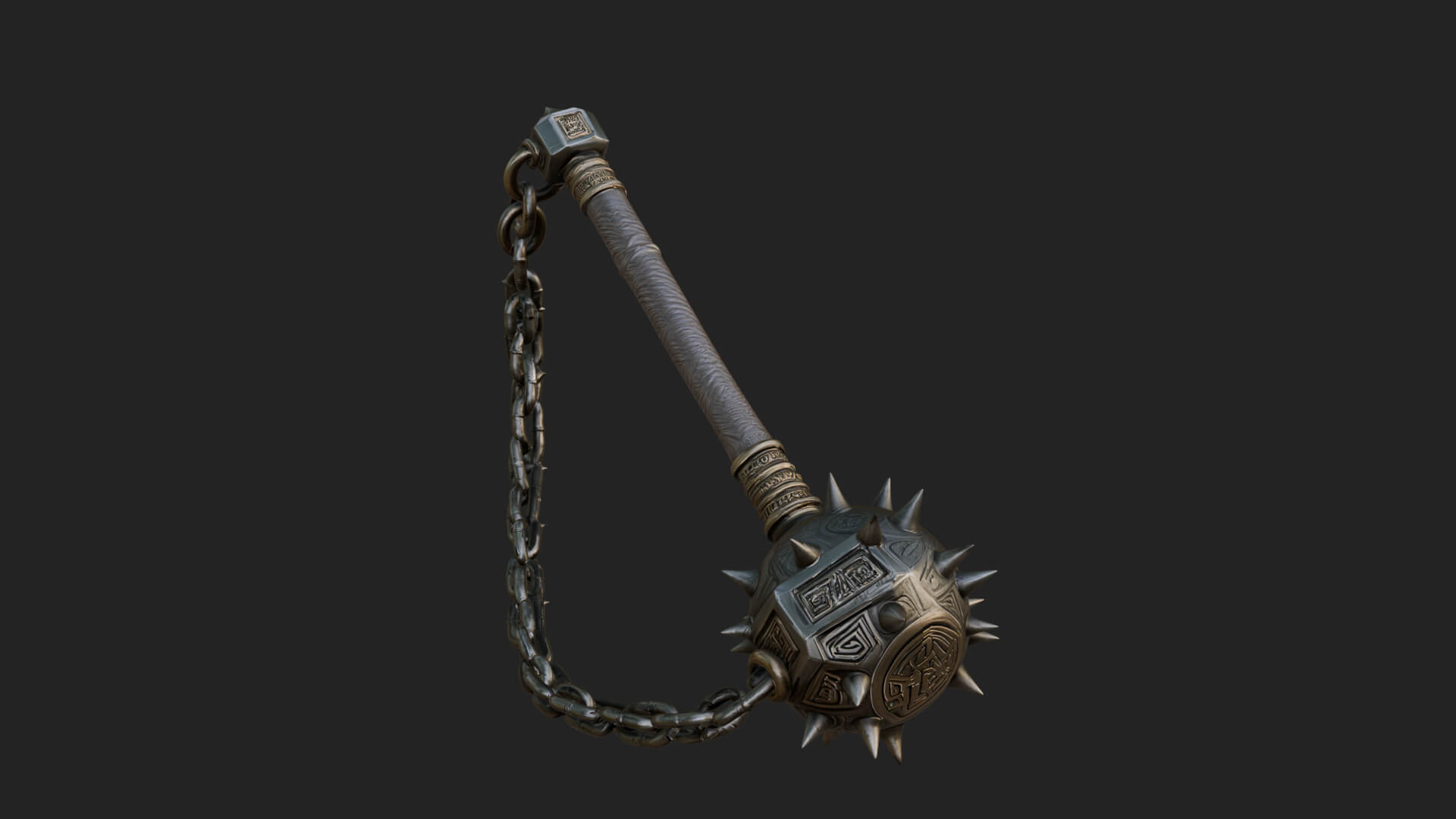 Spiked Ball Chain Flail Model Design 3 3D Print Model 3D Model