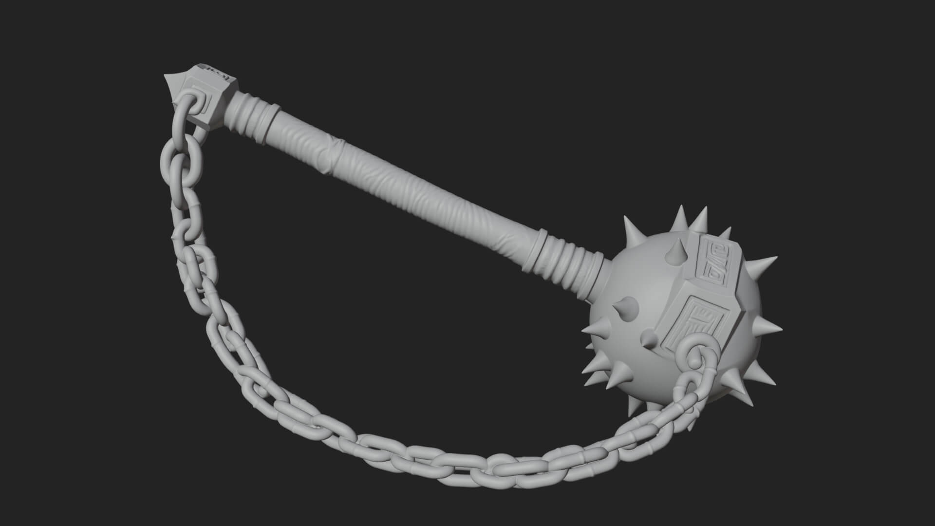 Spiked Ball Chain Flail Model Design 3 3D Print Model 3D Model