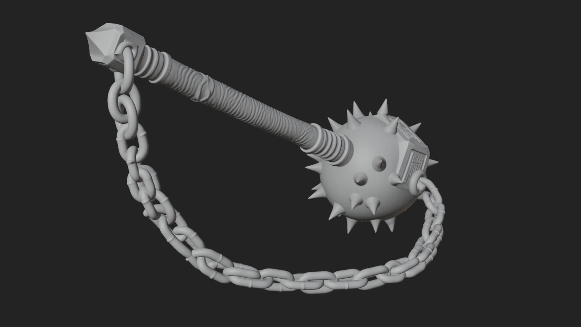 Spiked Ball Chain Flail Model Design 3 3D Print Model 3D Model