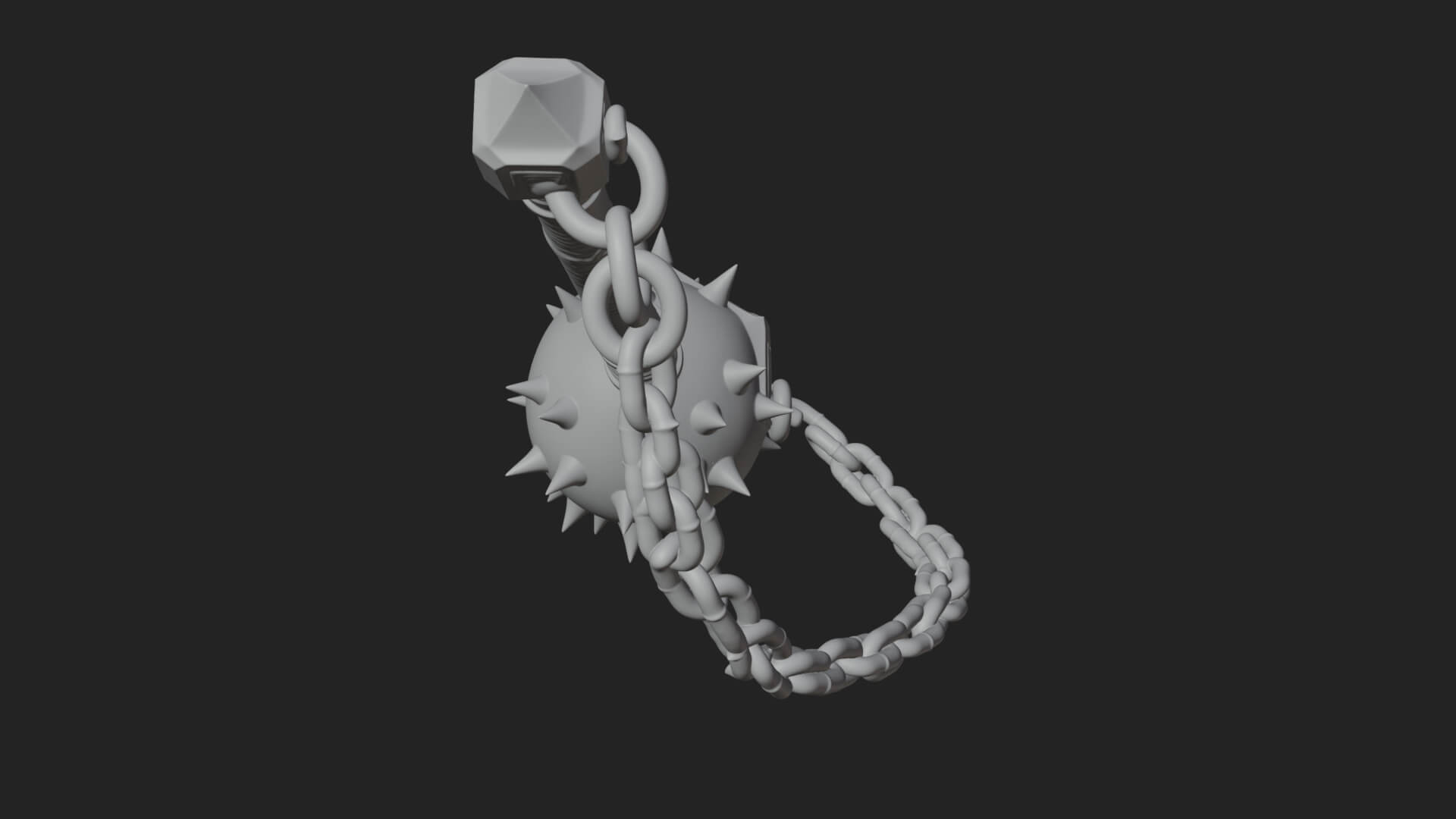 Spiked Ball Chain Flail Model Design 3 3D Print Model 3D Model