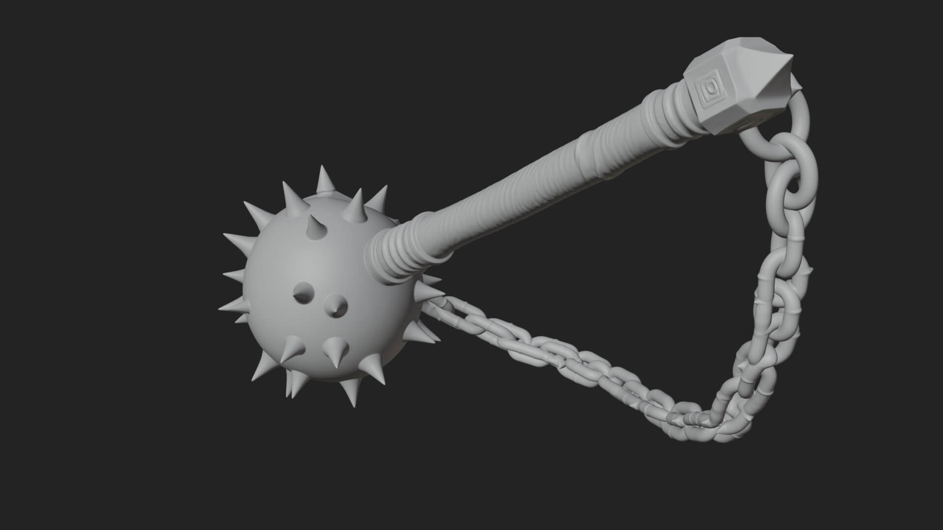 Spiked Ball Chain Flail Model Design 3 3D Print Model 3D Model