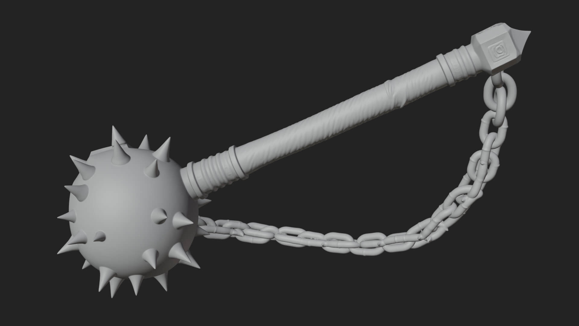 Spiked Ball Chain Flail Model Design 3 3D Print Model 3D Model