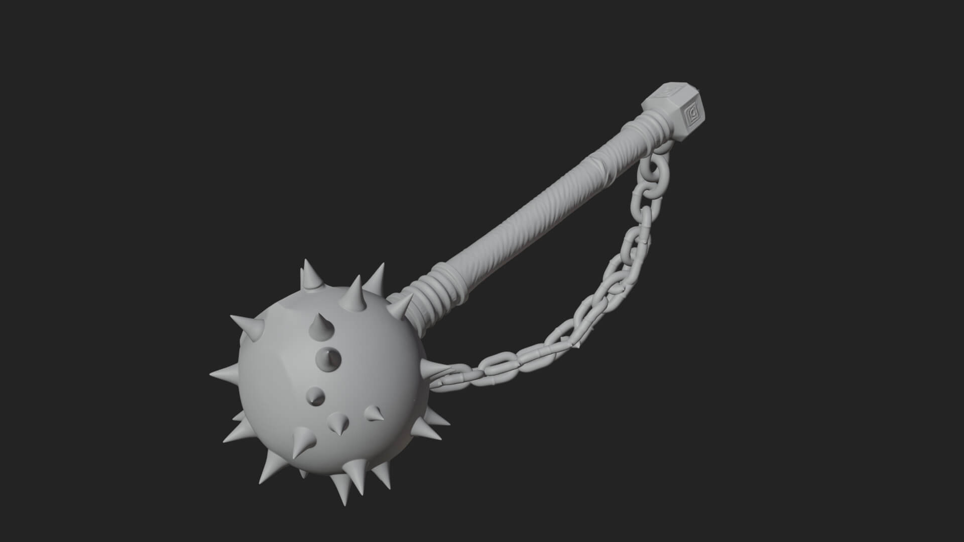 Spiked Ball Chain Flail Model Design 3 3D Print Model 3D Model