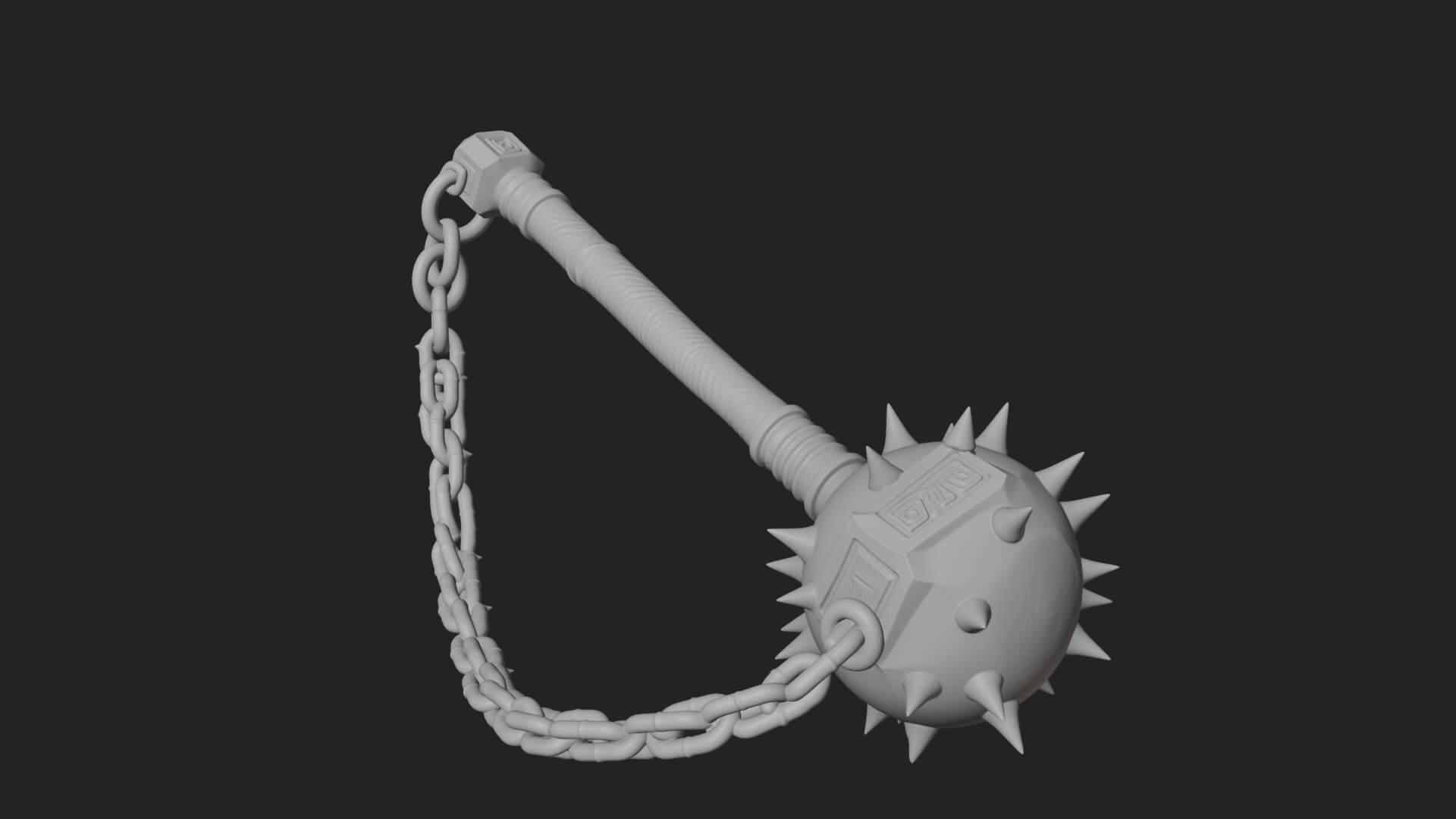 Spiked Ball Chain Flail Model Design 3 3D Print Model 3D Model