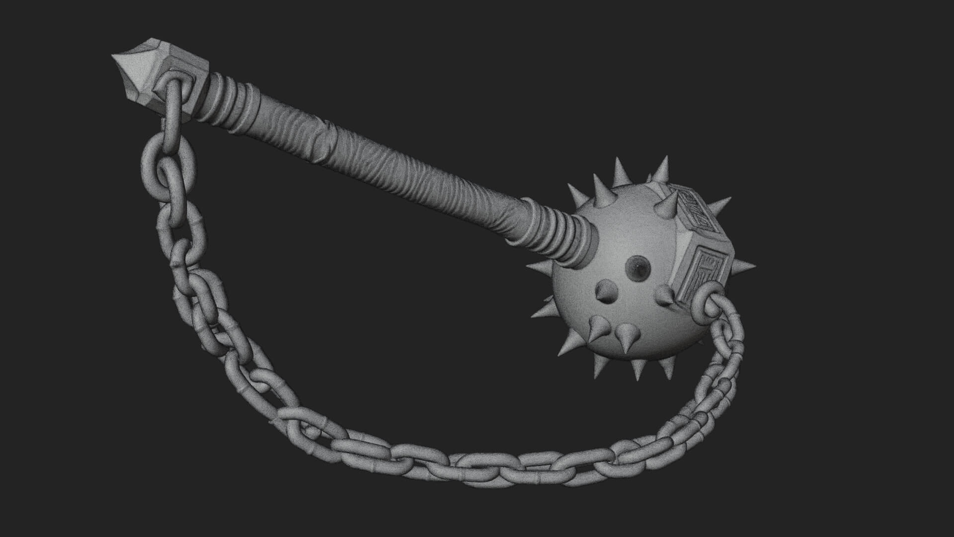 Spiked Ball Chain Flail Model Design 3 3D Print Model 3D Model