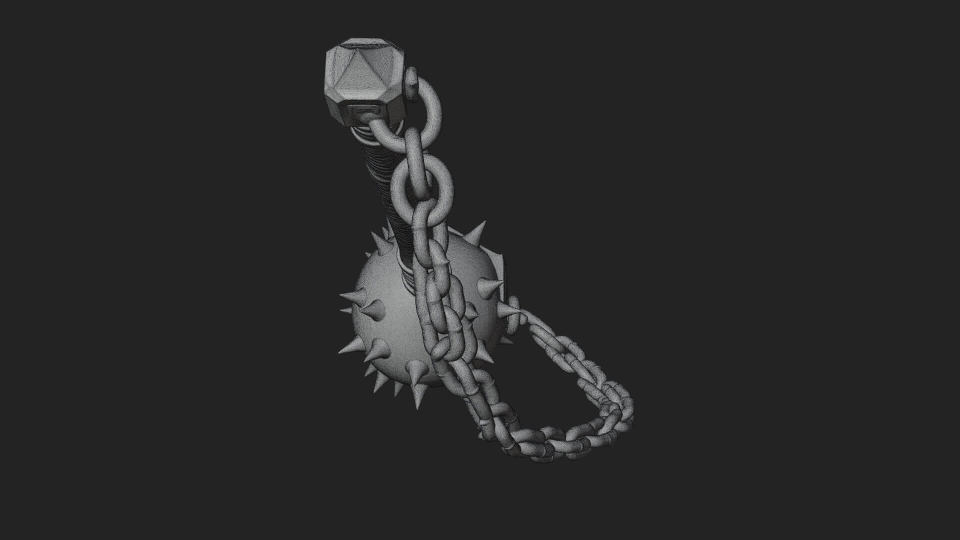 Spiked Ball Chain Flail Model Design 3 3D Print Model 3D Model