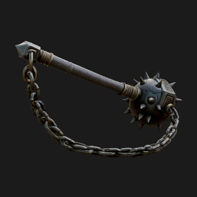 Spiked Ball Chain Flail Model Design 3 3D Print Model