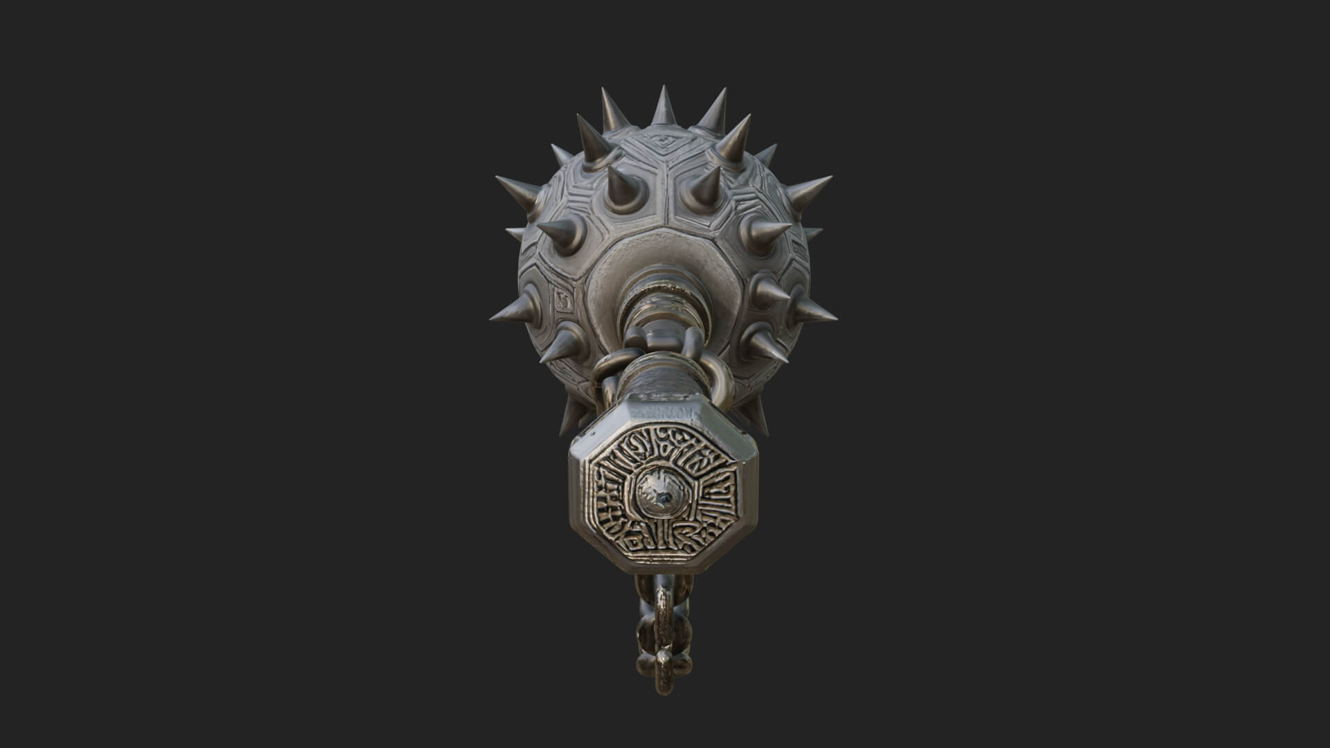Spiked Ball Chain Flail Model Design 4 3D Print Model 3D Model