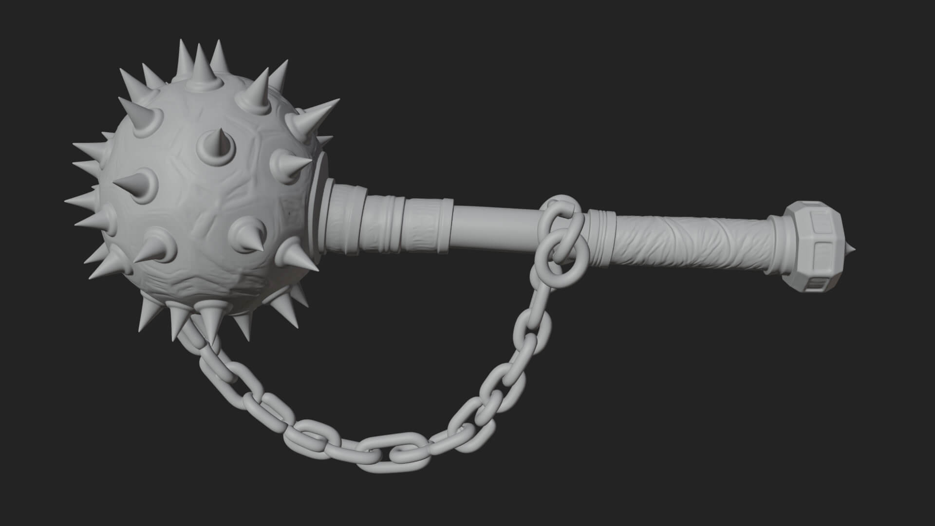 Spiked Ball Chain Flail Model Design 4 3D Print Model 3D Model