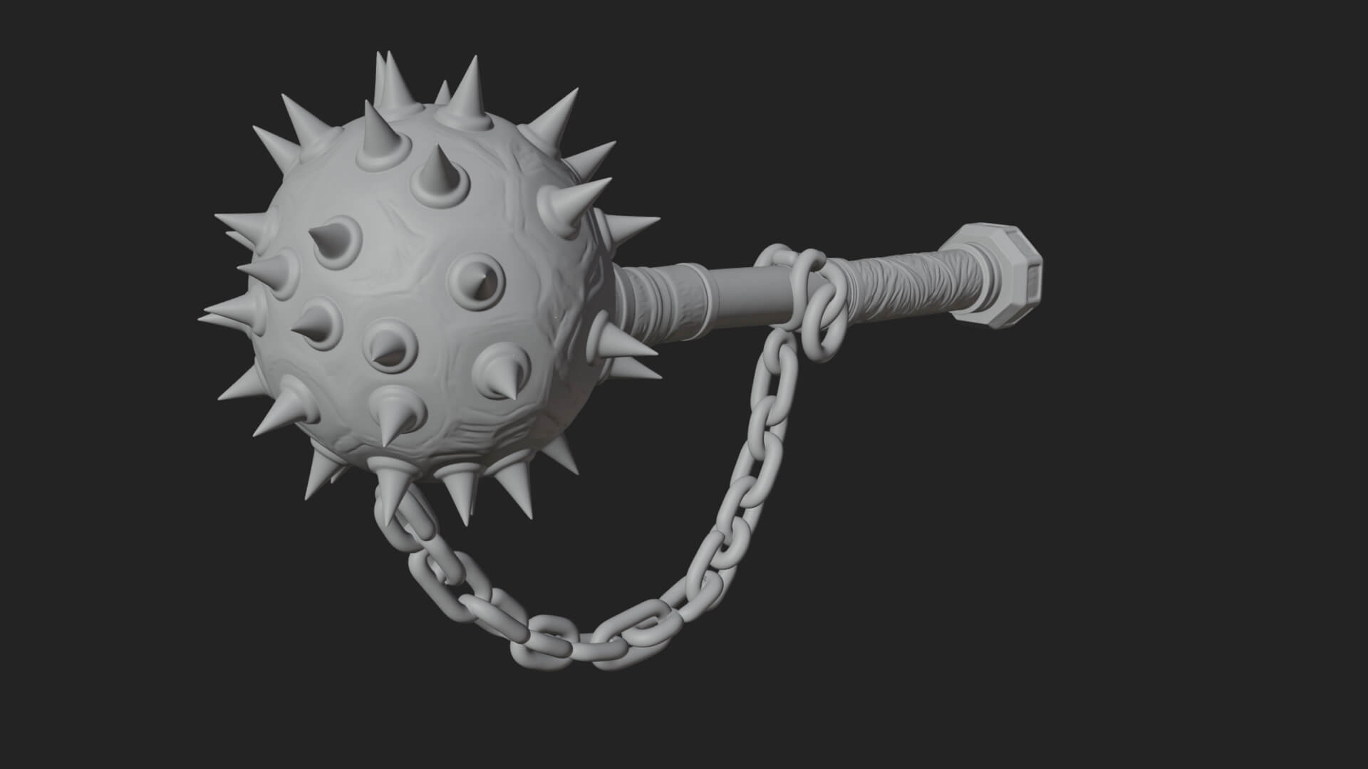Spiked Ball Chain Flail Model Design 4 3D Print Model 3D Model