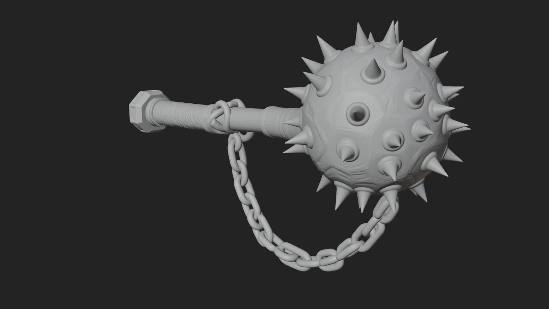 Spiked Ball Chain Flail Model Design 4 3D Print Model 3D Model