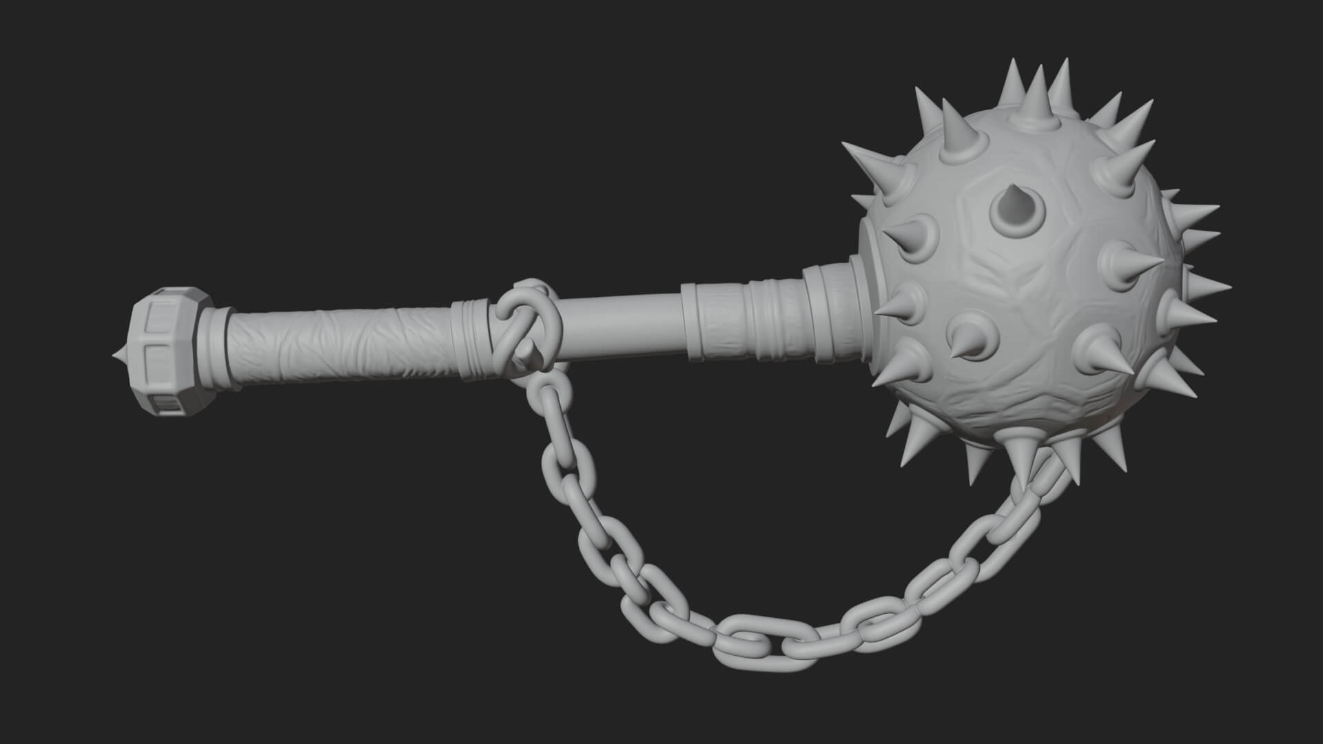 Spiked Ball Chain Flail Model Design 4 3D Print Model 3D Model