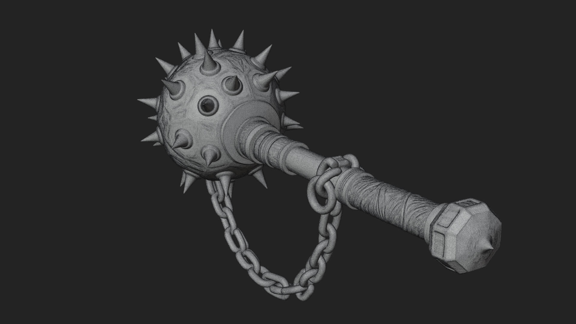 Spiked Ball Chain Flail Model Design 4 3D Print Model 3D Model