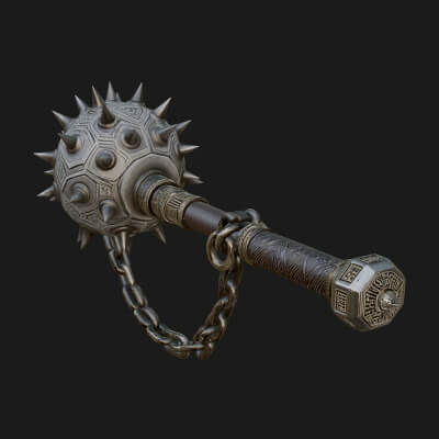 Spiked Ball Chain Flail Model Design 4 3D Print Model