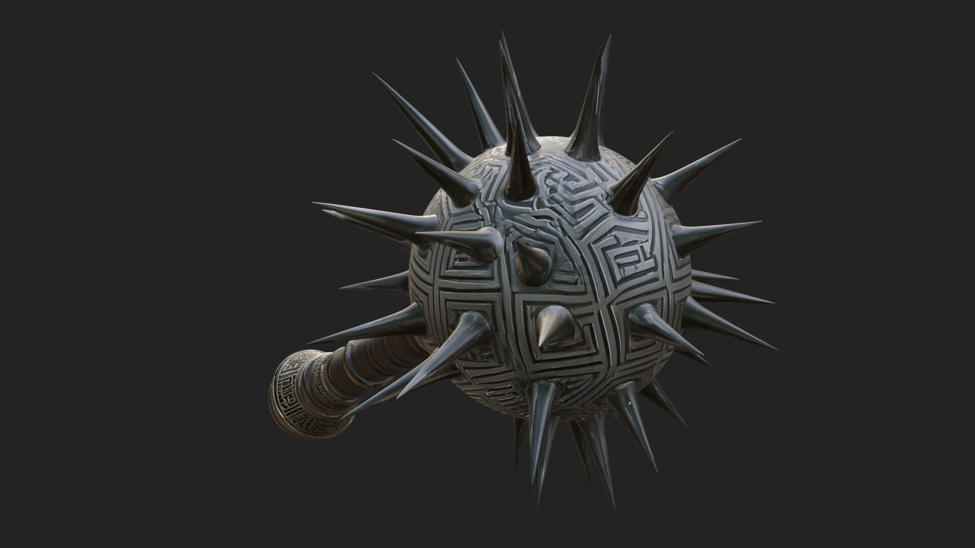 Spiked Ball Chain Flail Model Design 5 3D Print Model 3D Model