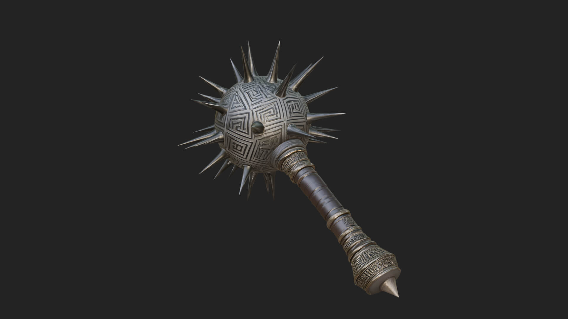 Spiked Ball Chain Flail Model Design 5 3D Print Model 3D Model