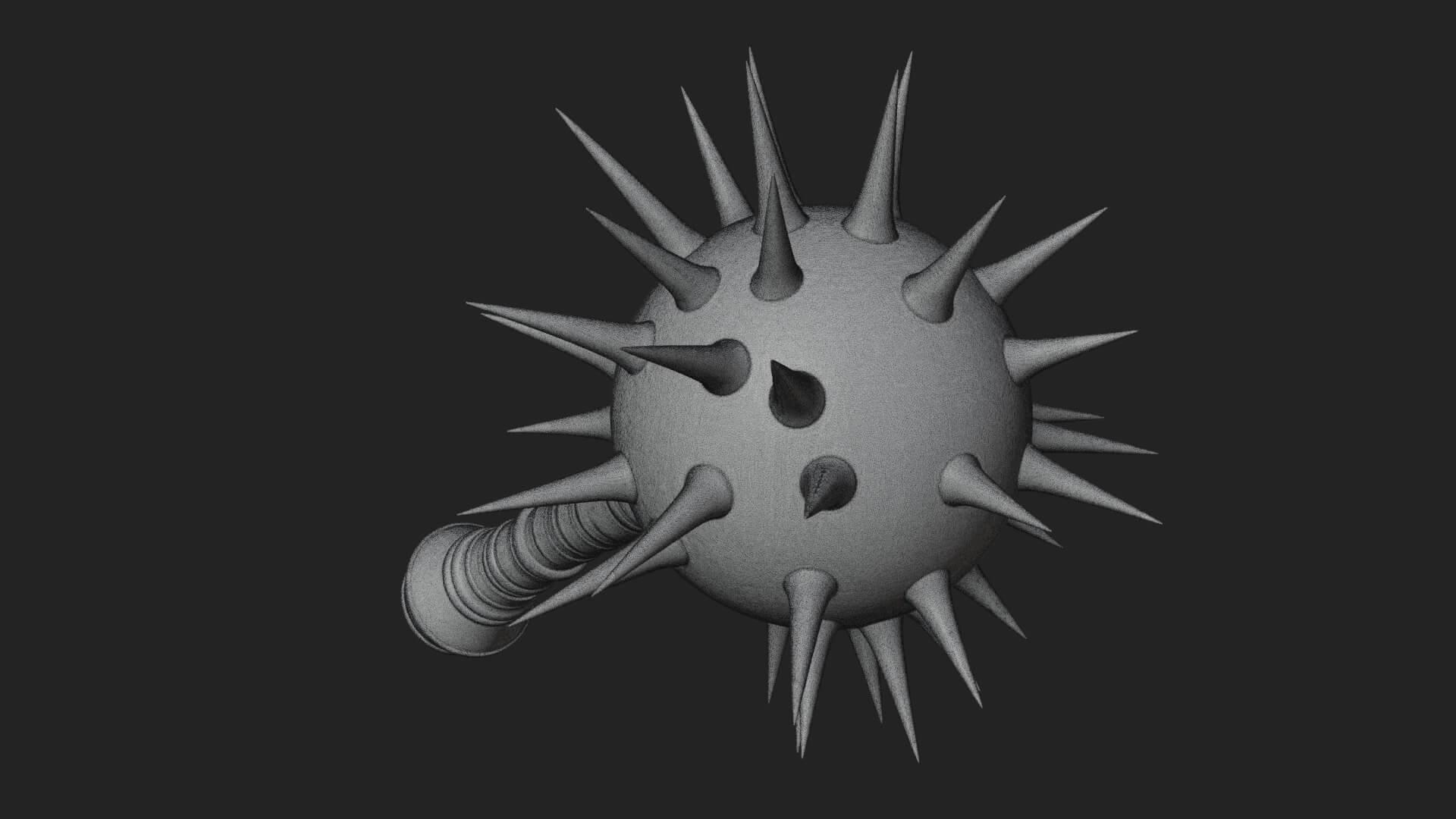 Spiked Ball Chain Flail Model Design 5 3D Print Model 3D Model