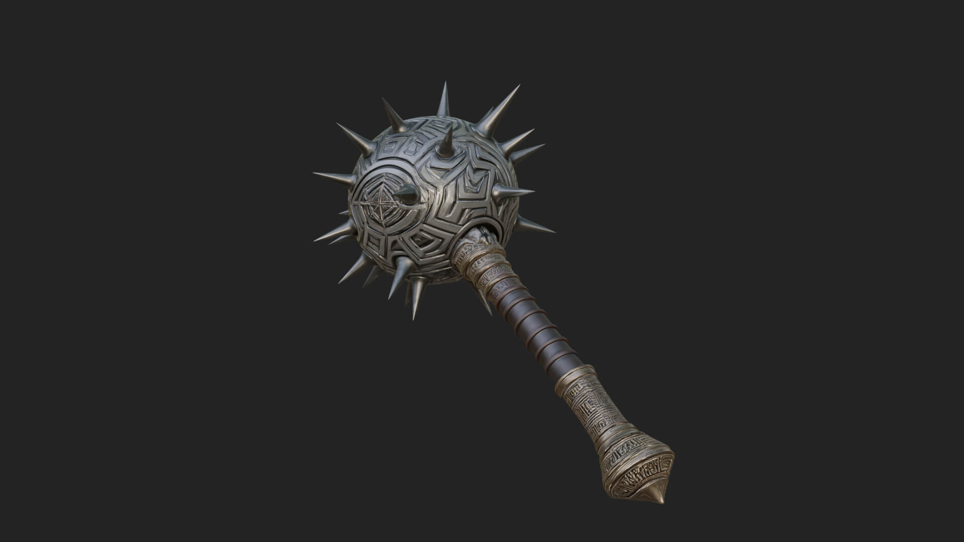 Spiked Ball Chain Flail Model Design 6 3D Print Model 3D Model
