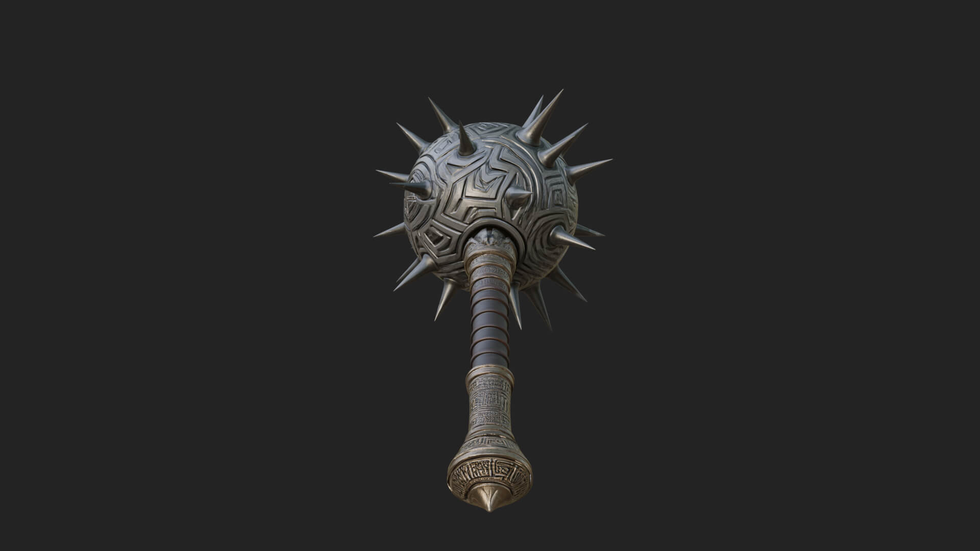 Spiked Ball Chain Flail Model Design 6 3D Print Model 3D Model