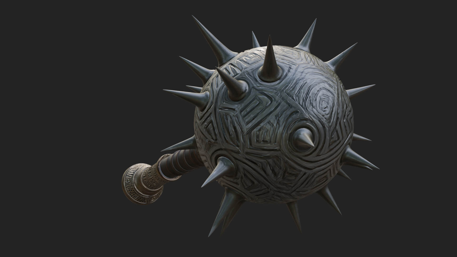 Spiked Ball Chain Flail Model Design 6 3D Print Model 3D Model