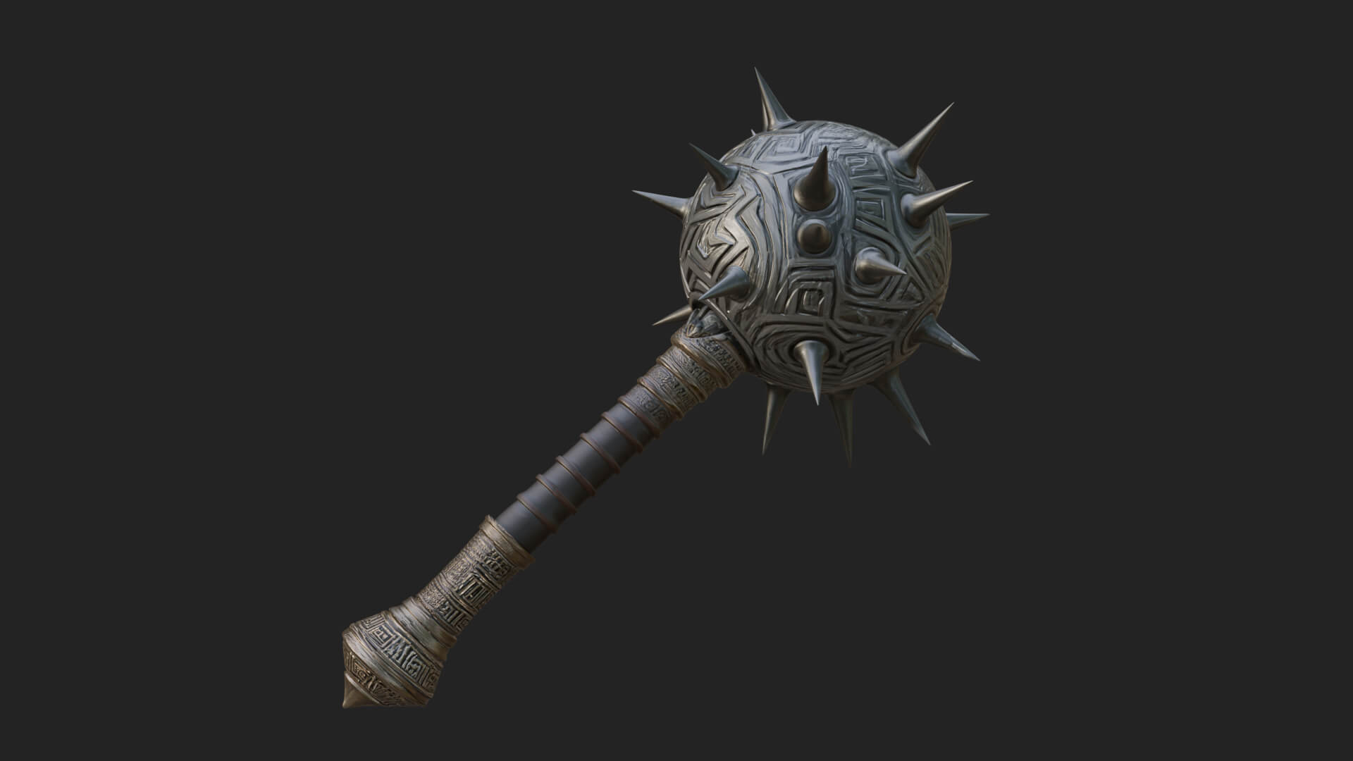 Spiked Ball Chain Flail Model Design 6 3D Print Model 3D Model