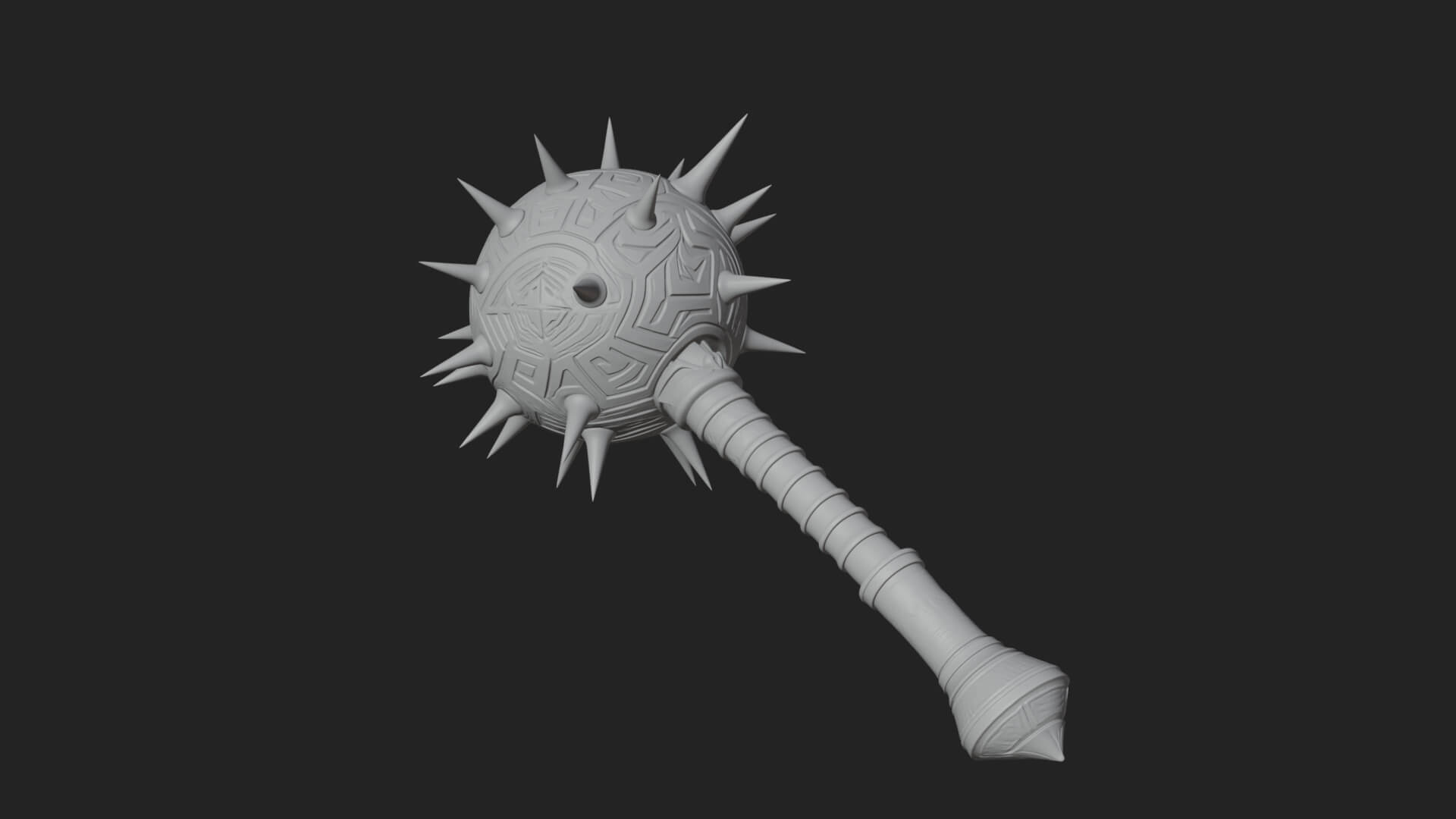 Spiked Ball Chain Flail Model Design 6 3D Print Model 3D Model