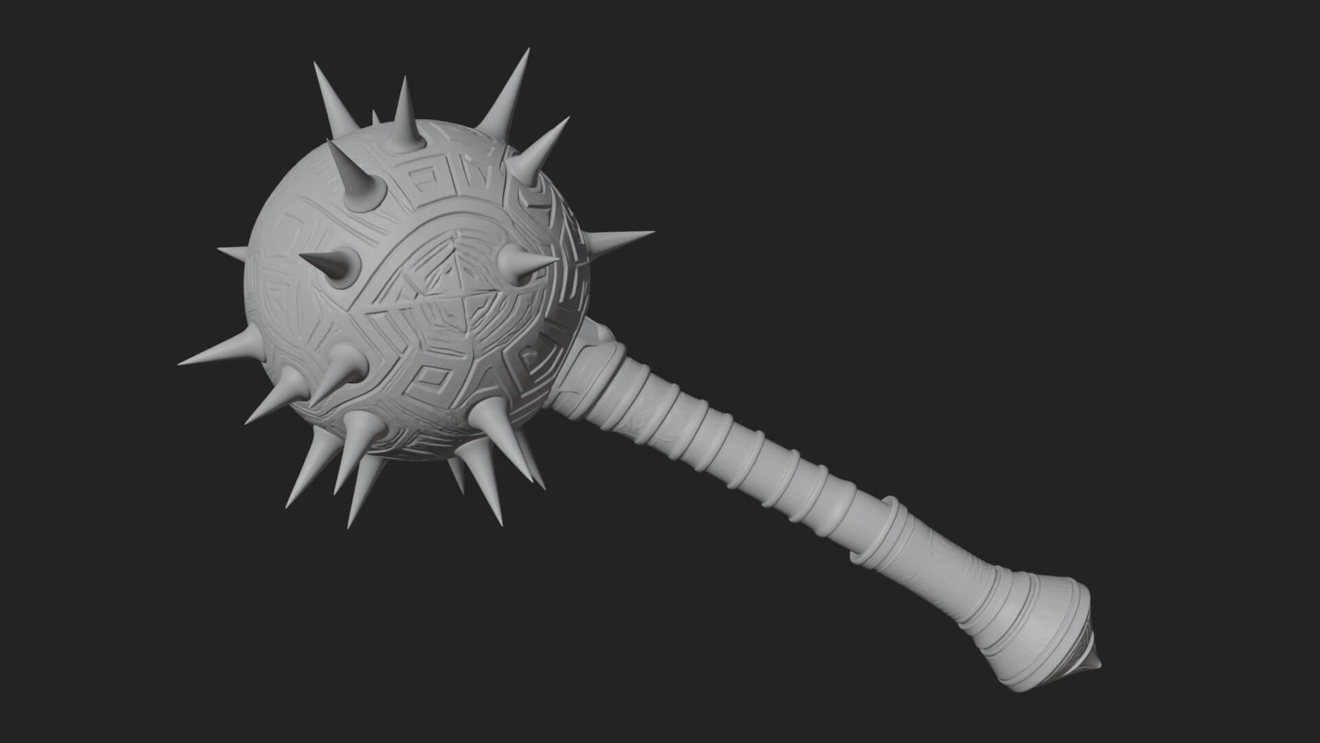 Spiked Ball Chain Flail Model Design 6 3D Print Model 3D Model
