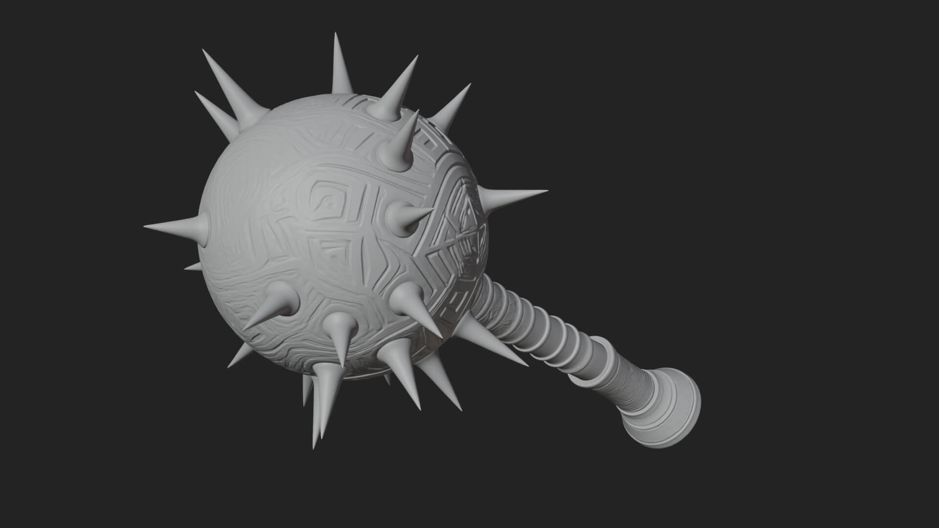 Spiked Ball Chain Flail Model Design 6 3D Print Model 3D Model