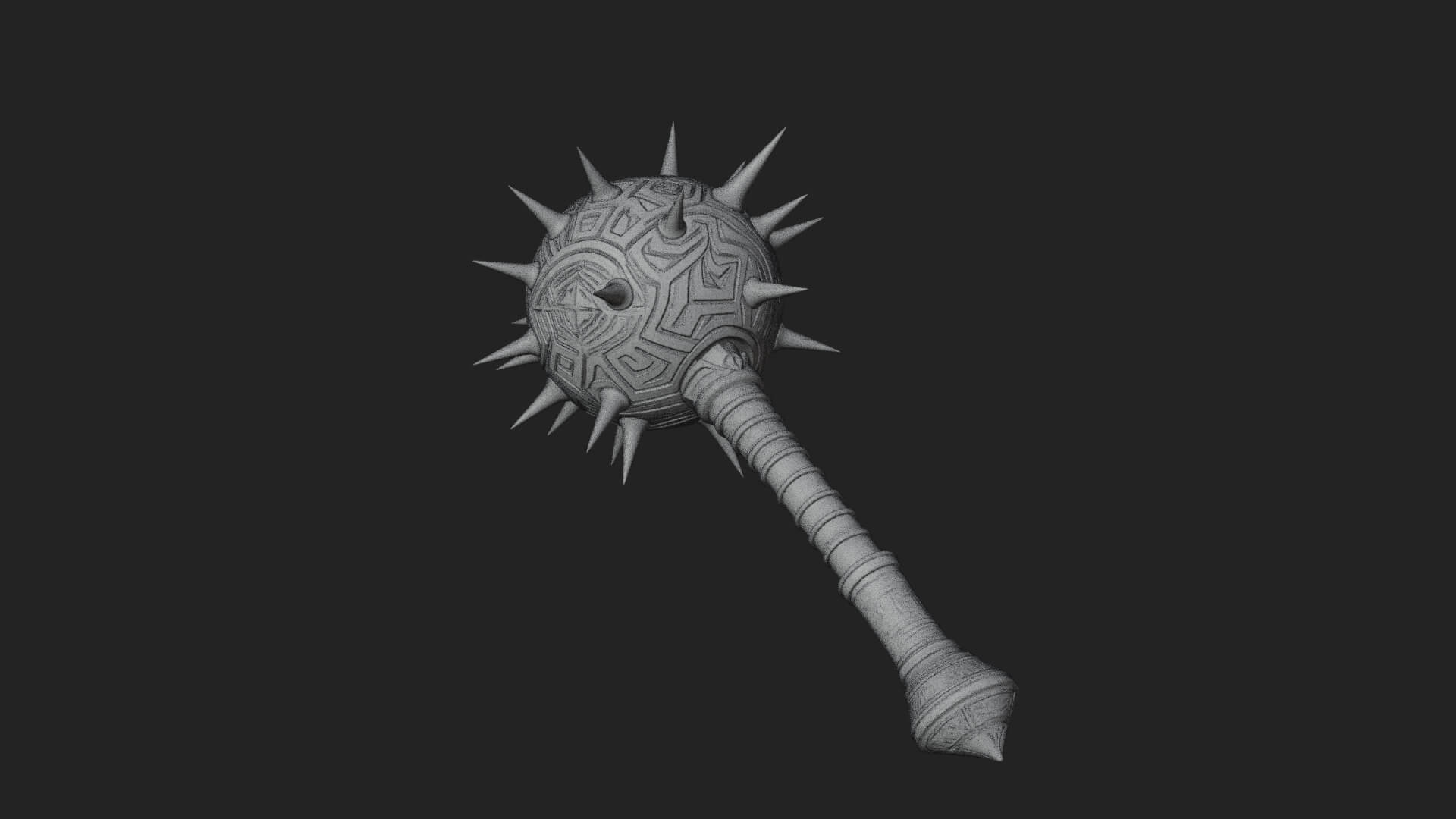 Spiked Ball Chain Flail Model Design 6 3D Print Model 3D Model