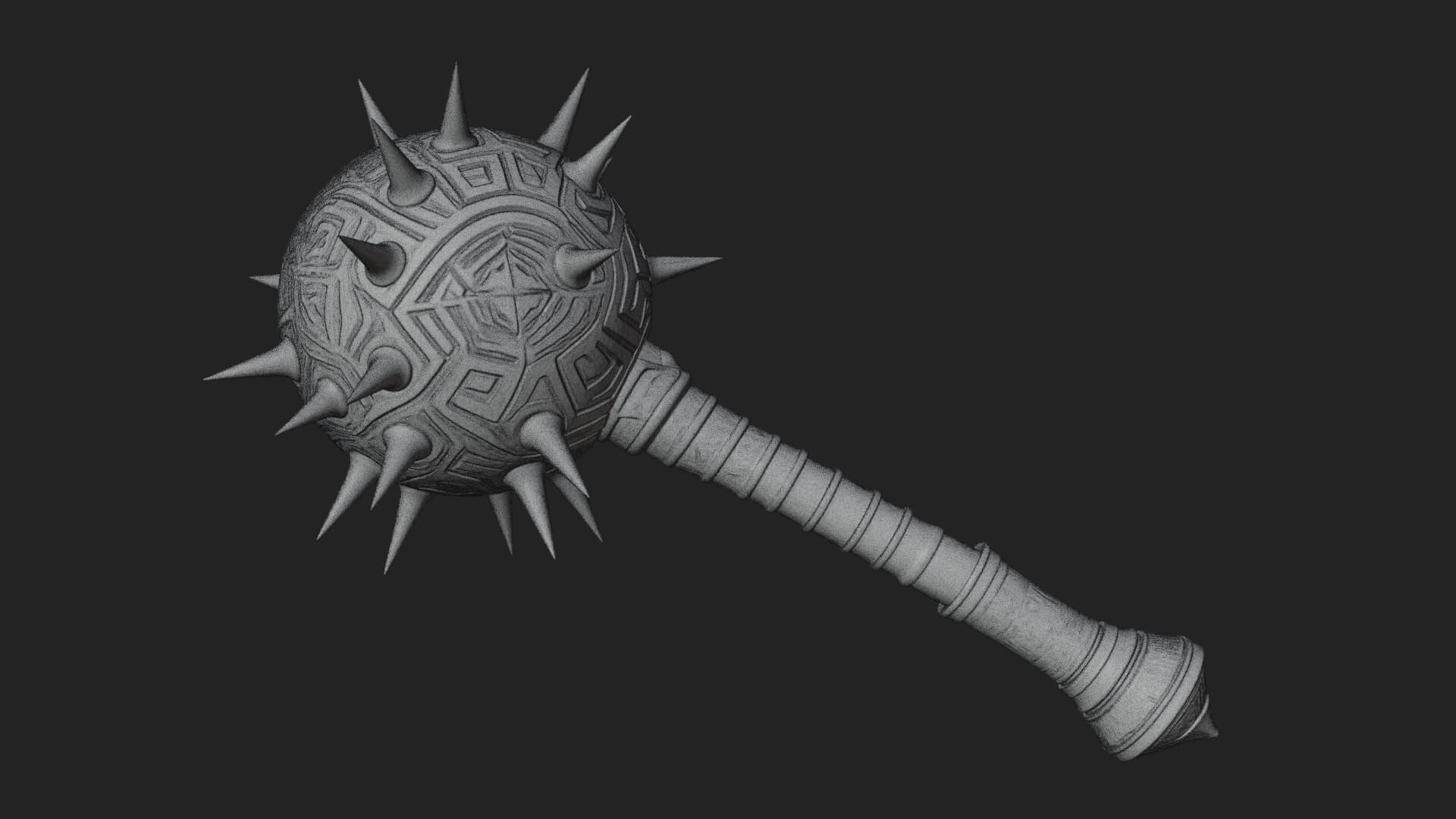 Spiked Ball Chain Flail Model Design 6 3D Print Model 3D Model