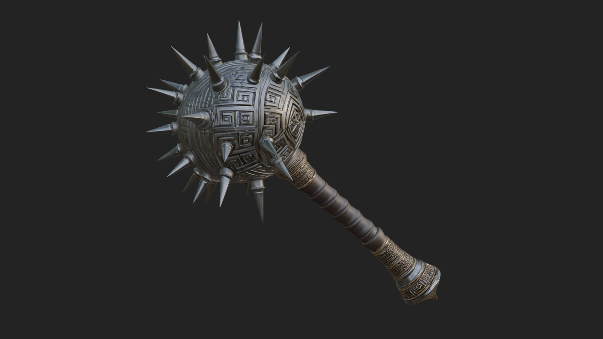 Spiked Ball Chain Flail Model Design 7 3D Print Model 3D Model