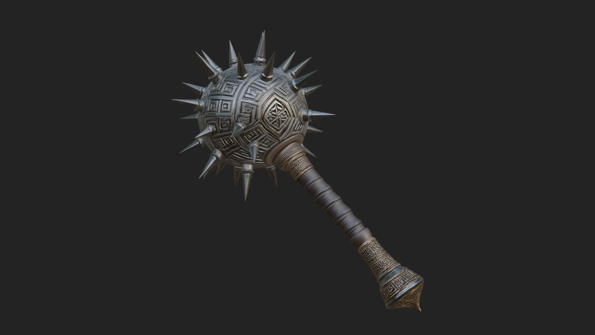 Spiked Ball Chain Flail Model Design 7 3D Print Model 3D Model