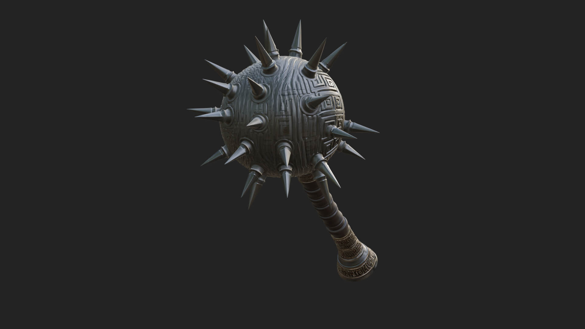 Spiked Ball Chain Flail Model Design 7 3D Print Model 3D Model