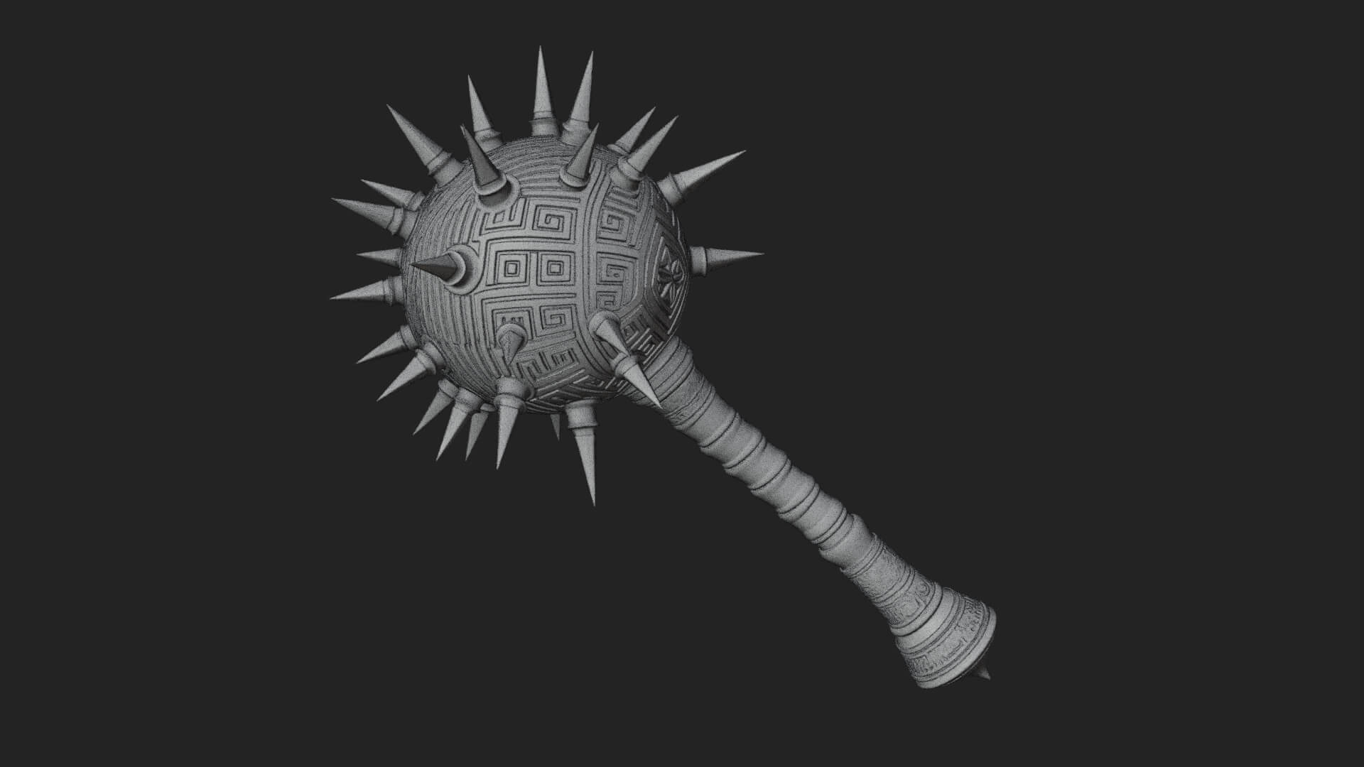 Spiked Ball Chain Flail Model Design 7 3D Print Model 3D Model