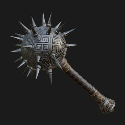 Spiked Ball Chain Flail Model Design 7 3D Print Model