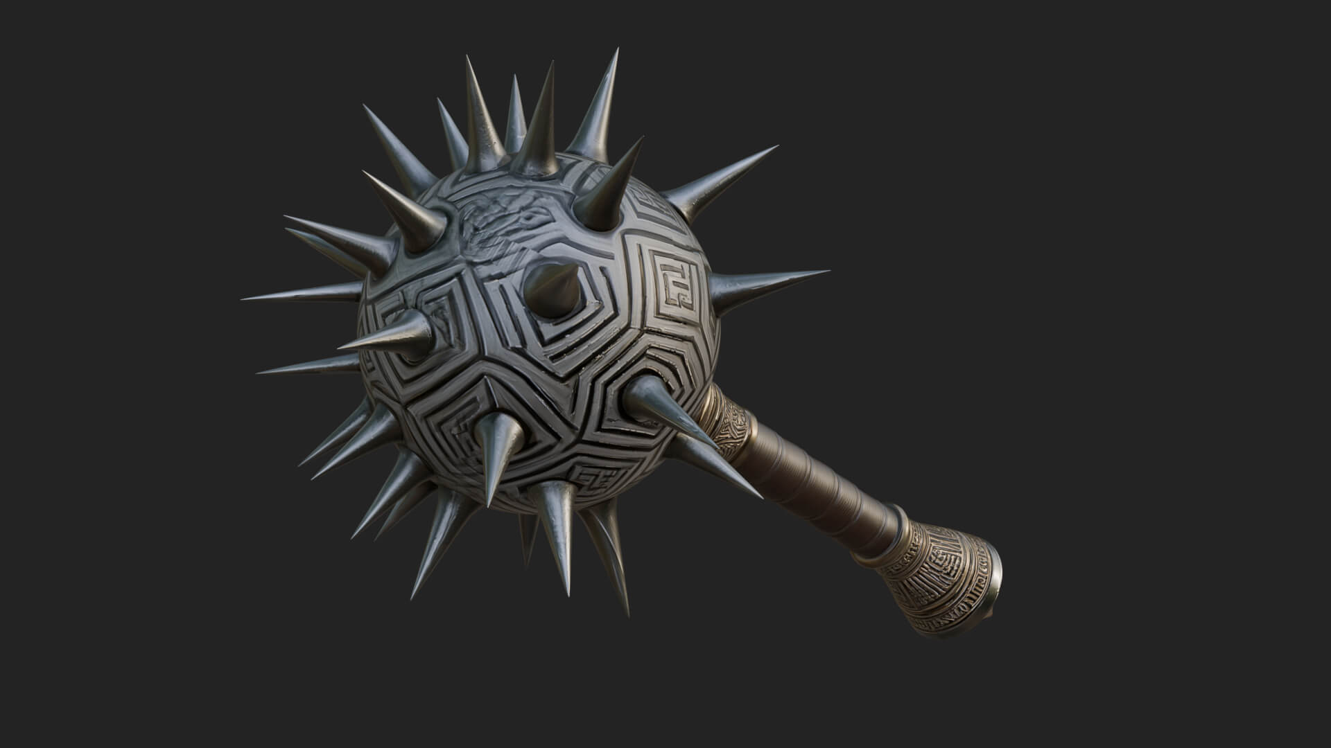 Spiked Ball Chain Flail Model Design 8 3D Print Model 3D Model