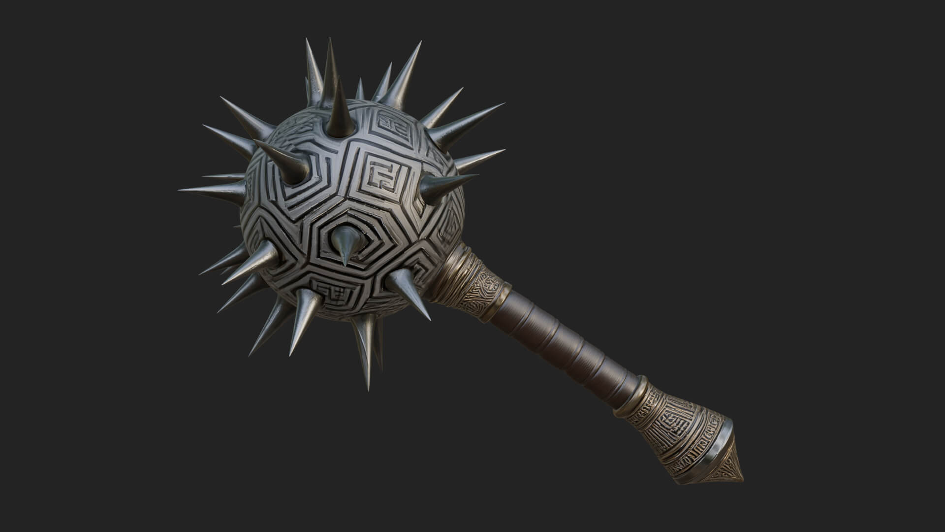 Spiked Ball Chain Flail Model Design 8 3D Print Model 3D Model