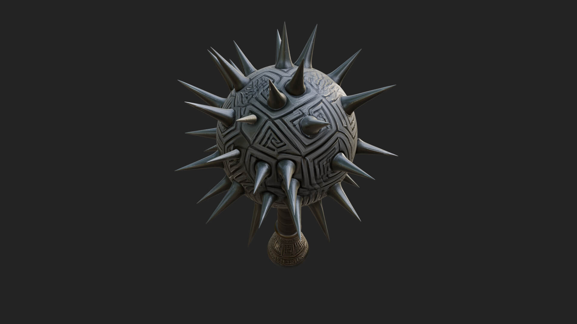 Spiked Ball Chain Flail Model Design 8 3D Print Model 3D Model