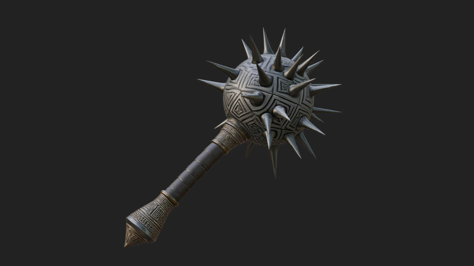 Spiked Ball Chain Flail Model Design 8 3D Print Model 3D Model
