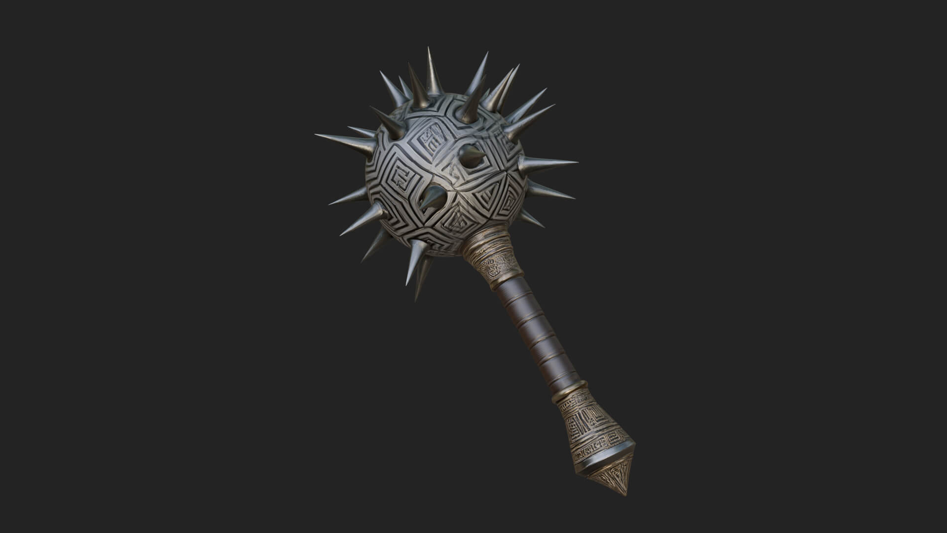 Spiked Ball Chain Flail Model Design 8 3D Print Model 3D Model