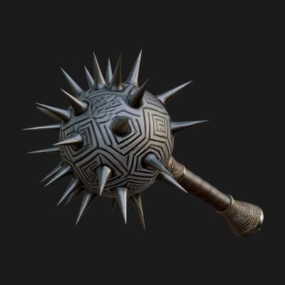 Spiked Ball Chain Flail Model Design 8 3D Print Model