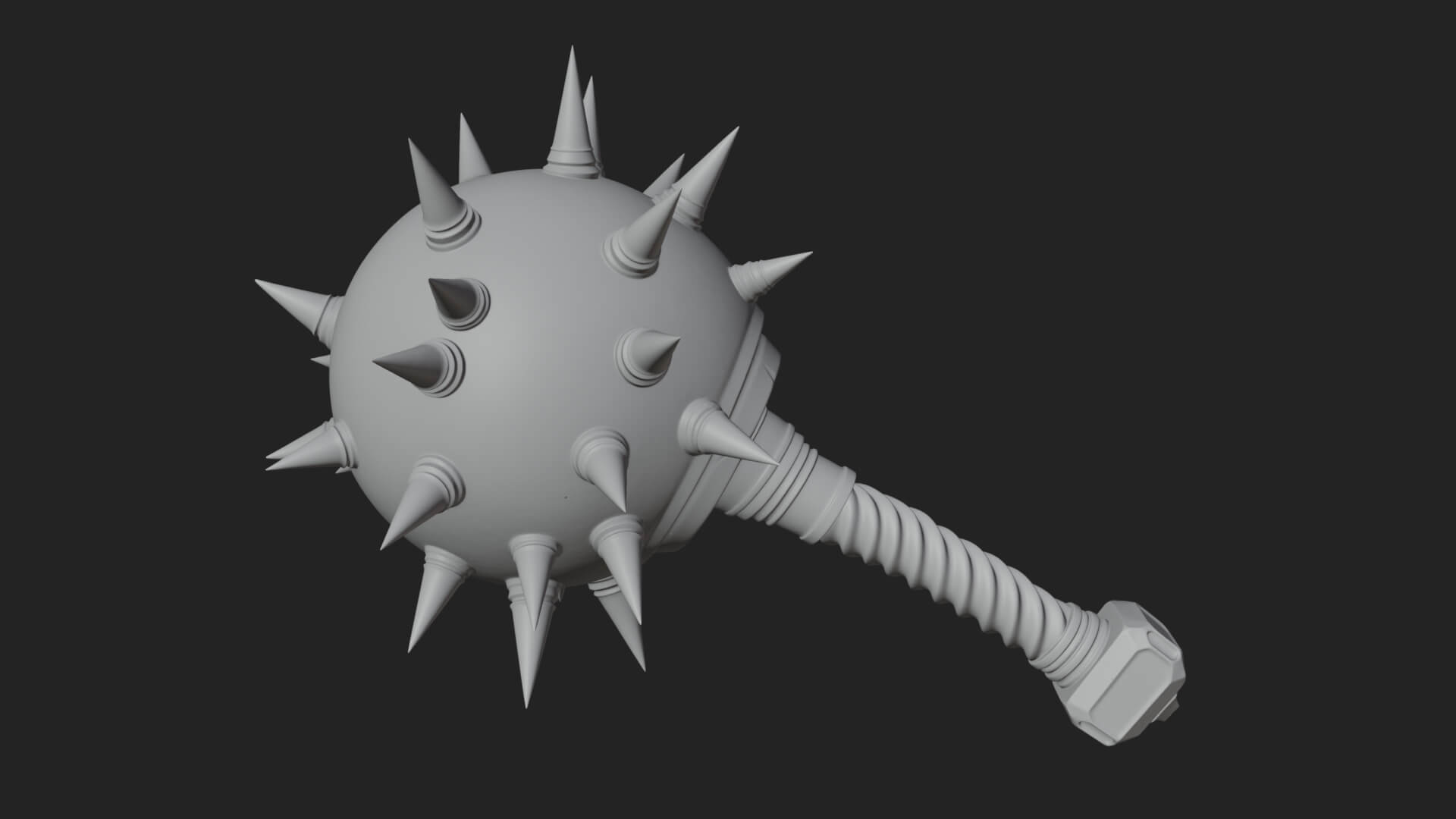 Spiked Ball Chain Flail Model Design 9 3D Print Model 3D Model
