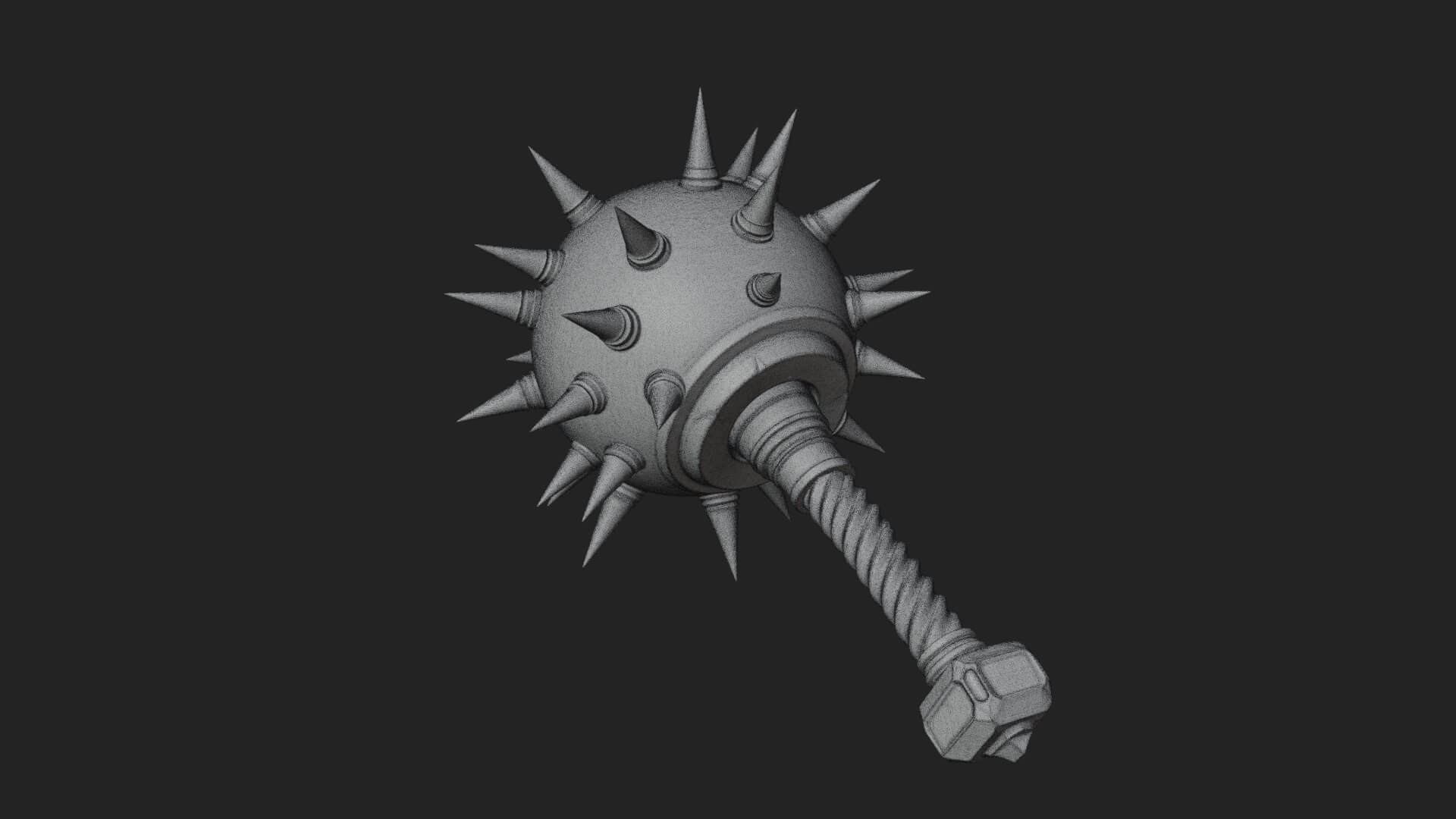 Spiked Ball Chain Flail Model Design 9 3D Print Model 3D Model