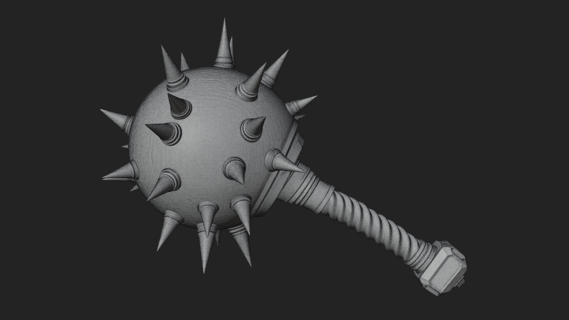 Spiked Ball Chain Flail Model Design 9 3D Print Model 3D Model