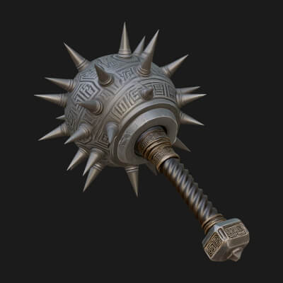 Spiked Ball Chain Flail Model Design 9 3D Print Model