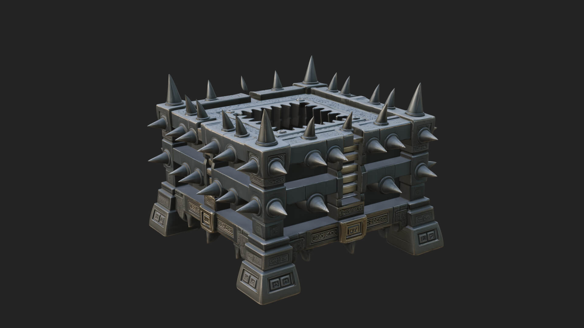Spiked Iron Cage Model Design 1 3D Print Model 3D Model