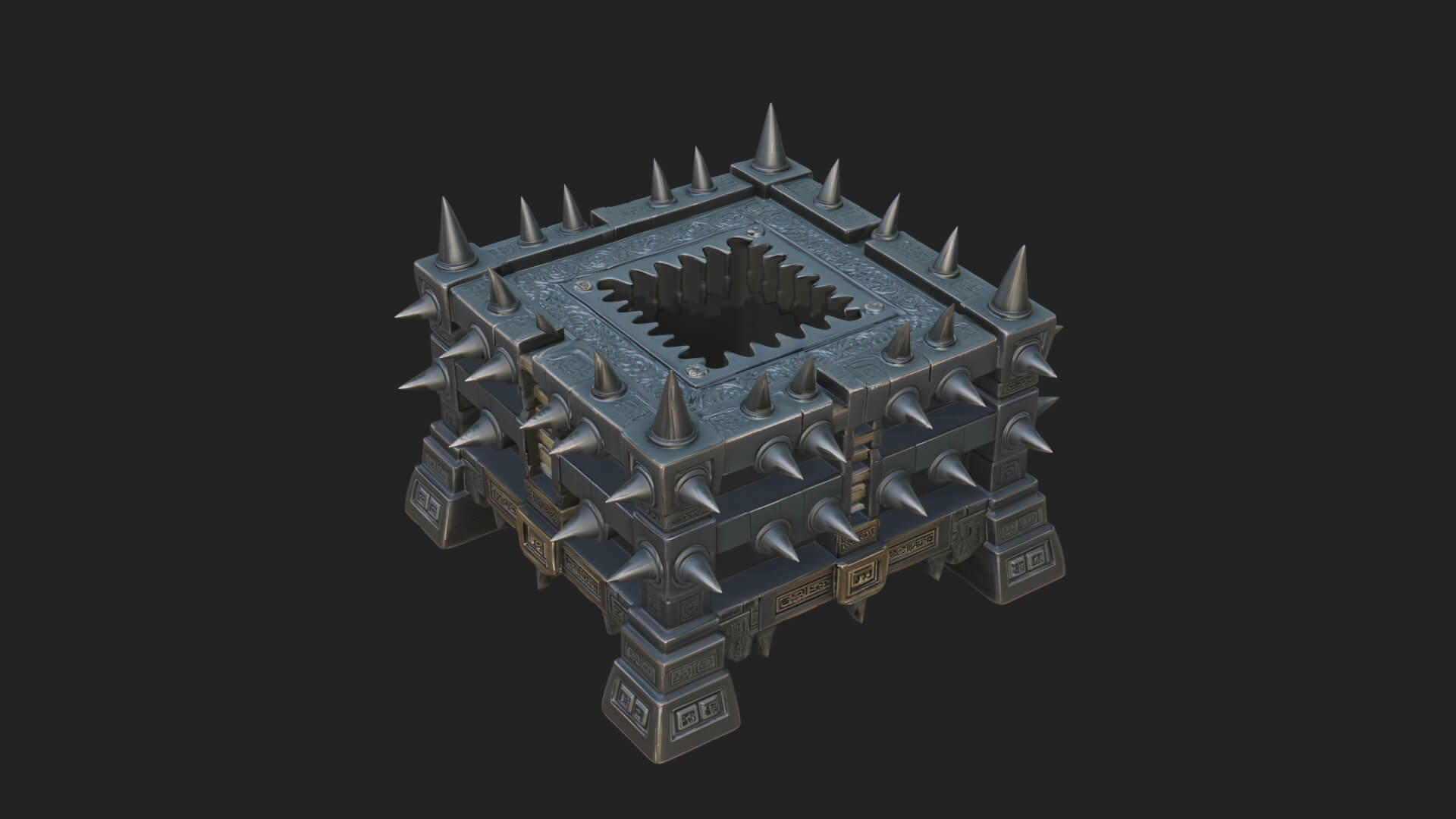 Spiked Iron Cage Model Design 1 3D Print Model 3D Model