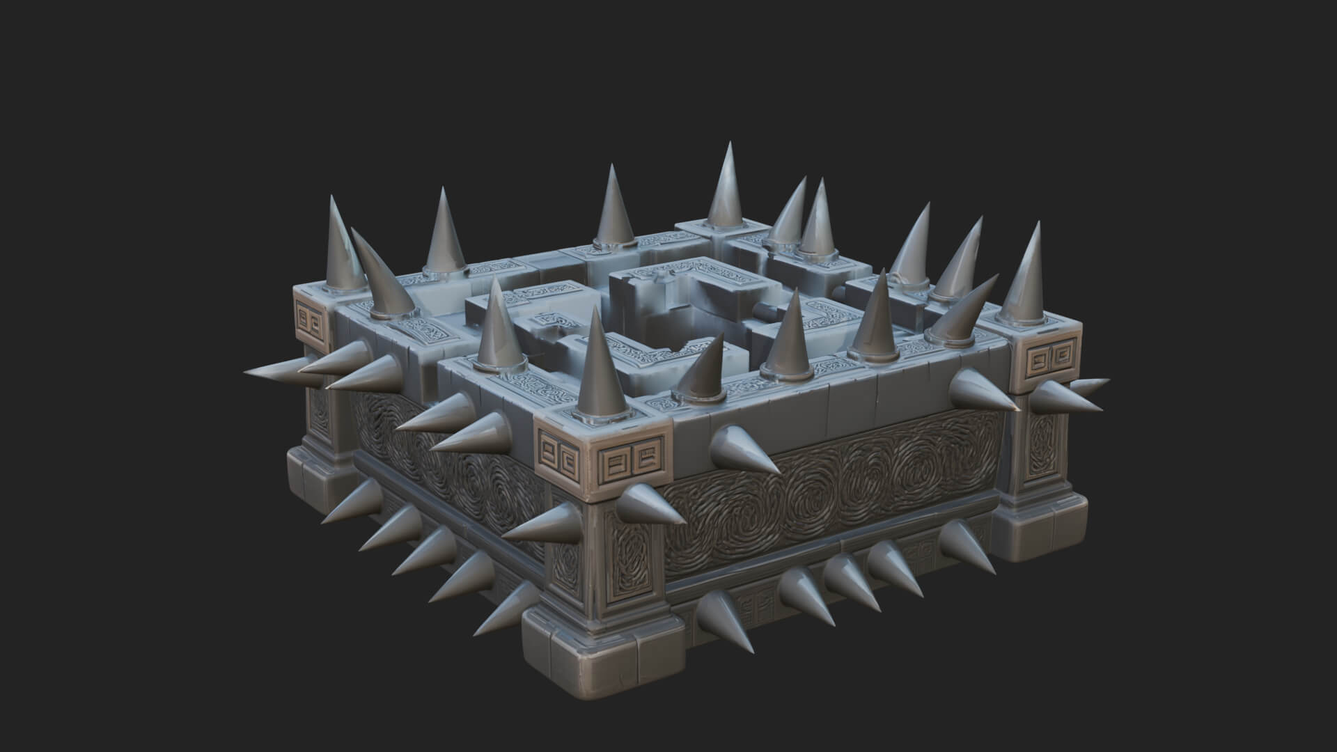 Spiked Iron Cage Model Design 4 3D Print Model 3D Model