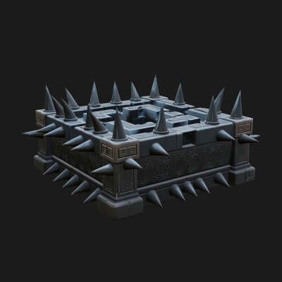 Spiked Iron Cage Model Design 4 3D Print Model