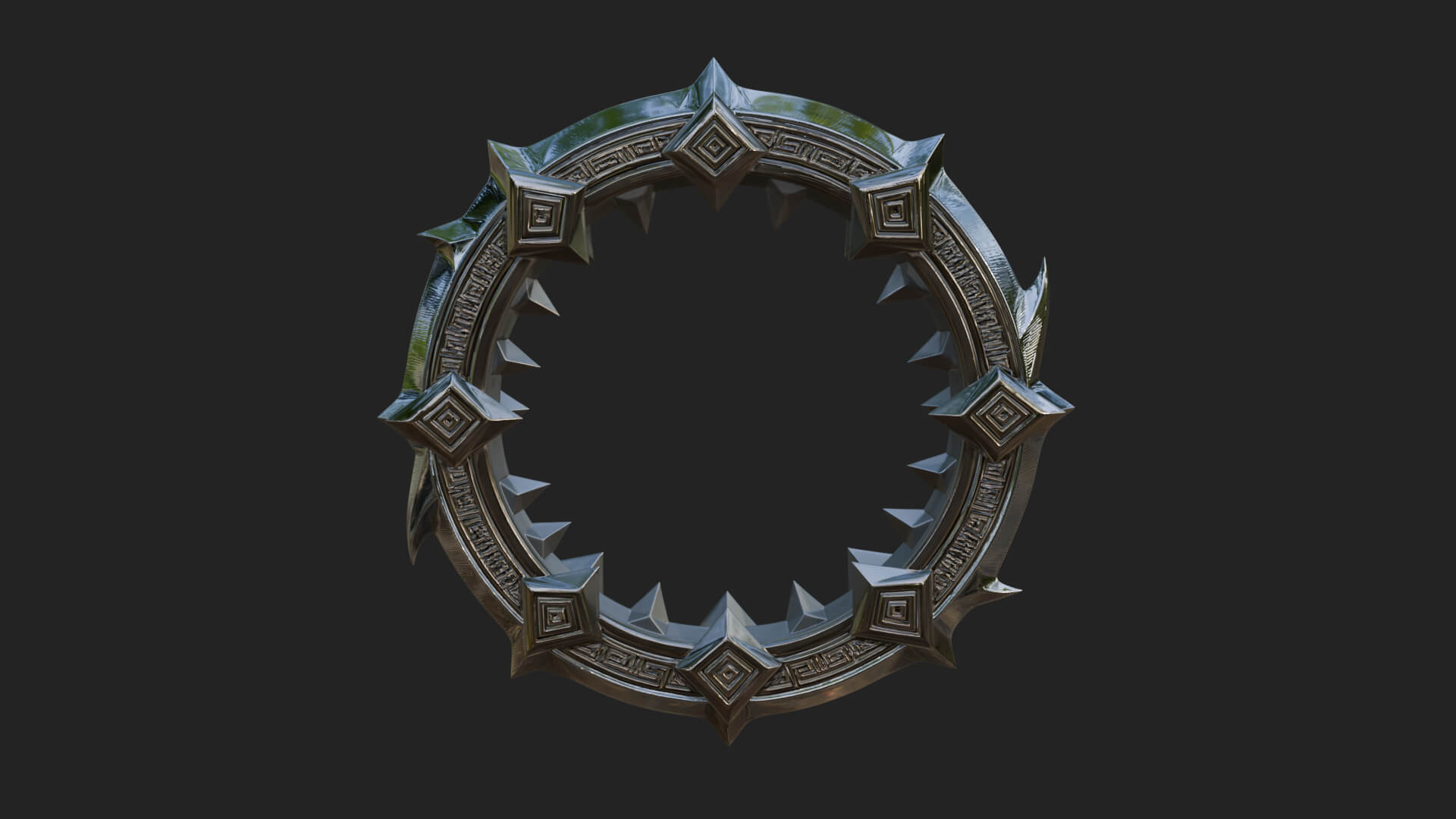 Spiked Ring Blade Model Design 1 3D Print Model 3D Model